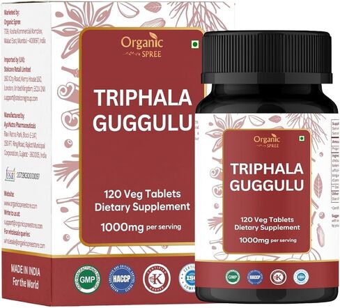 Triphala Guggulu 120 Tablets - Supports Gut Health and Digestive Support* - Ayurvedic Formulation - Certified and Vegetarian (1) in Kuwait