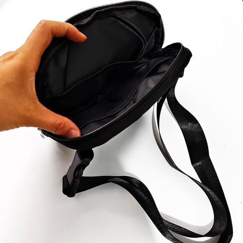 SMALL COLOR Custom Belt Bag Fanny Pack Bag Unisex Personalized Gifts Nylon Waist Bag with Name Text Logo Photo for Workout Running Traveling Hiking (Black) in Saudi Arabia