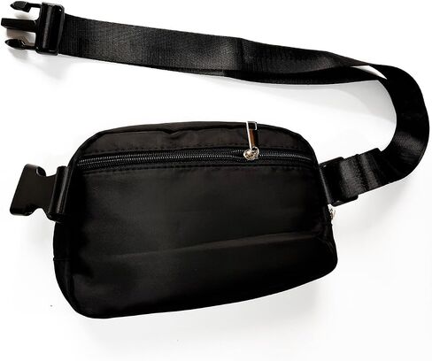 SMALL COLOR Custom Belt Bag Fanny Pack Bag Unisex Personalized Gifts Nylon Waist Bag with Name Text Logo Photo for Workout Running Traveling Hiking (Black) in Saudi Arabia