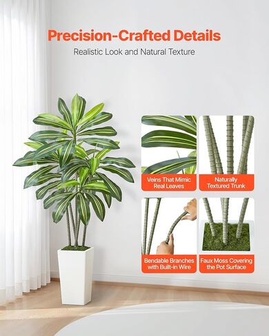 VEVOR Artificial Bird of Paradise Tree, 5 FT Tall Faux Plant, PE Material & Anti-Tip Tilt Protection Low-Maintenance Plant, Lifelike Green Fake Tree for Home Office Warehouse Decor Indoor Outdoor in Kuwait