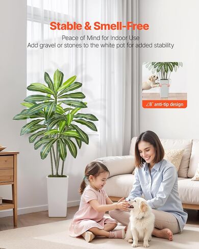 VEVOR Artificial Bird of Paradise Tree, 5 FT Tall Faux Plant, PE Material & Anti-Tip Tilt Protection Low-Maintenance Plant, Lifelike Green Fake Tree for Home Office Warehouse Decor Indoor Outdoor in Kuwait