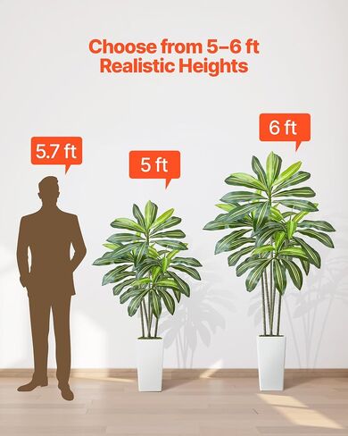 VEVOR Artificial Bird of Paradise Tree, 5 FT Tall Faux Plant, PE Material & Anti-Tip Tilt Protection Low-Maintenance Plant, Lifelike Green Fake Tree for Home Office Warehouse Decor Indoor Outdoor in Kuwait