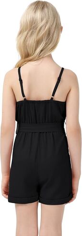Huanye Girls Sleeveless Halter Romper Jumpsuit with Side Pockets in Saudi Arabia