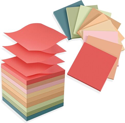 (18 Pads) Pop Up Sticky Notes 3x3 Refills, Strong Adhesive Memo Pad Bulk with 9 Bright Colors, Suitable for Home, Office, School, Clean Removal in Saudi Arabia