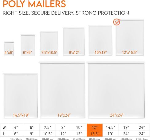 Premium White Poly Mailers 6x9, Extra Strong Self-Sealing Shipping Envelopes, Multipurpose Mailers for Business & Personal Use, Waterproof, Tear & Puncture Resistant (100 Count) in Saudi Arabia