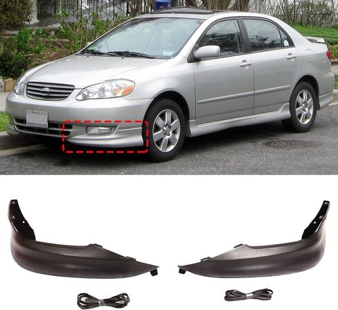 Pensun Front Pumper Spirt Lips Spoiler Spoiler Lips Lips for 2003 2004 Toyota Corolla in Kuwait