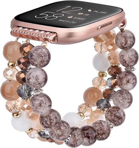 سوار Cagos متوافق مع Fitbit Versa 4 نطاقات/3/Sense/Sense 2 للنساء ، معصم استبدال مرن مصنوع يدويًا للعكس 2/1/لايت ساعة/ساعة خاصة in Kuwait