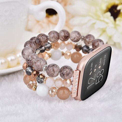 سوار Cagos متوافق مع Fitbit Versa 4 نطاقات/3/Sense/Sense 2 للنساء ، معصم استبدال مرن مصنوع يدويًا للعكس 2/1/لايت ساعة/ساعة خاصة in Kuwait