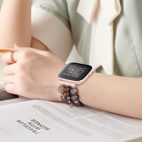 سوار Cagos متوافق مع Fitbit Versa 4 نطاقات/3/Sense/Sense 2 للنساء ، معصم استبدال مرن مصنوع يدويًا للعكس 2/1/لايت ساعة/ساعة خاصة in Kuwait