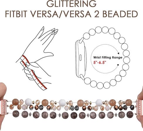 سوار Cagos متوافق مع Fitbit Versa 4 نطاقات/3/Sense/Sense 2 للنساء ، معصم استبدال مرن مصنوع يدويًا للعكس 2/1/لايت ساعة/ساعة خاصة in Kuwait