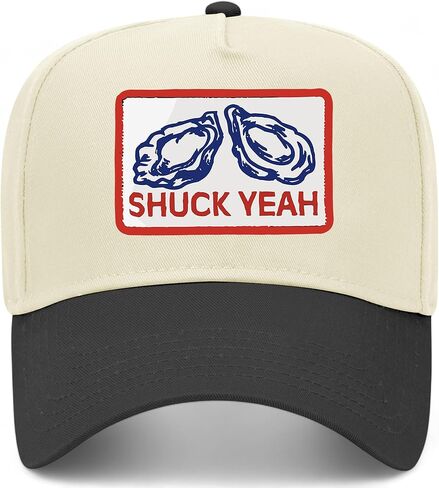 Shuck Yeah Vintage Trucker Hat | Oysters | Funny Premium Adjustable Snapback Baseball Hat for Men & Women in Saudi Arabia