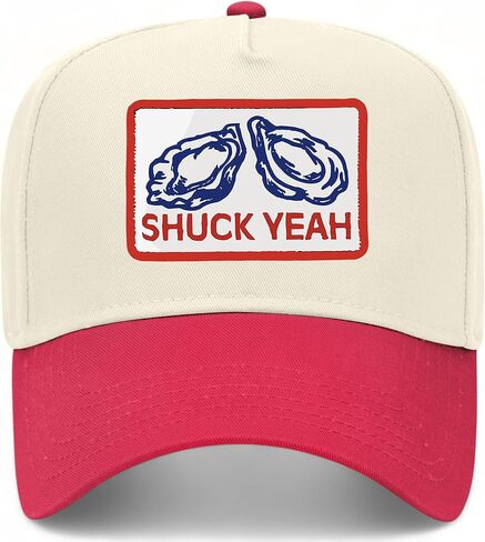 Shuck Yeah Vintage Trucker Hat | Oysters | Funny Premium Adjustable Snapback Baseball Hat for Men & Women in Saudi Arabia