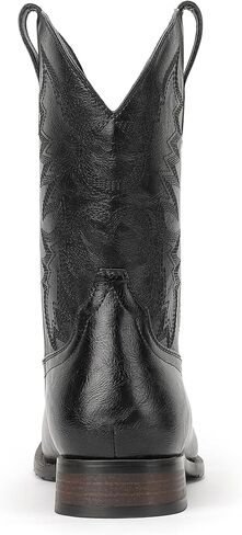 Mofri Cowboy Boots for Men Square Toe Western Classic Slipered Slip على حذاء رجال كعب مكتنزة in Kuwait