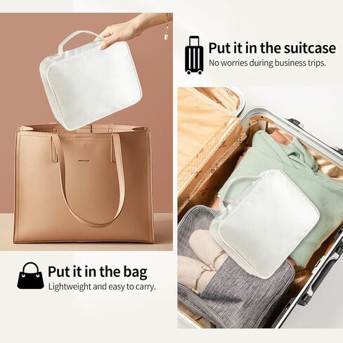 Travel Jewelry Organizer Case with Multiple Clear Zipper Pockets - Ring Binder Style Storage Bag for Necklaces, Earrings, Rings, Bracelets, Ideal for Gifts & Travel(beige) in Saudi Arabia
