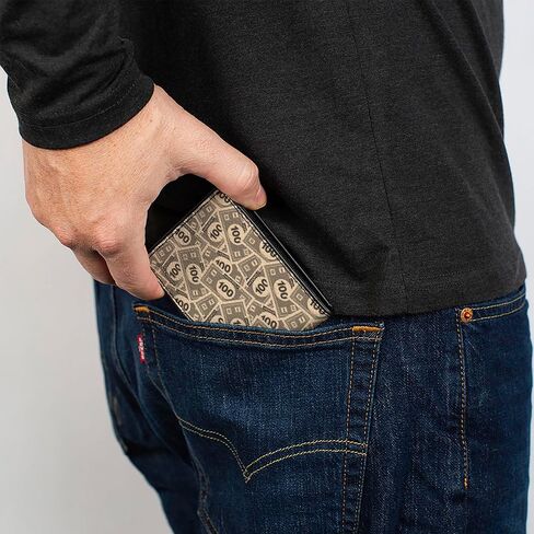 Buckle-Down Hasbro Wallet, Bifold, Mr Monopoly Rich Uncle Pennybags Pose 100 Money Bills Stacked, Vegan Leather in Saudi Arabia