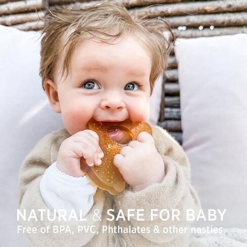 عضاضة للأطفال على شكل باندا من المطاط الطبيعي من هيفيا - لتهدئة التهاب اللثة وحكة اللثة، لعبة تسنين للأطفال - خالية من البيسفينول أ، خالية من السيليكون - لعمر 4 أشهر فما فوق، عبوة واحدة in Kuwait