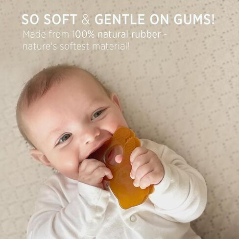 عضاضة للأطفال على شكل باندا من المطاط الطبيعي من هيفيا - لتهدئة التهاب اللثة وحكة اللثة، لعبة تسنين للأطفال - خالية من البيسفينول أ، خالية من السيليكون - لعمر 4 أشهر فما فوق، عبوة واحدة in Kuwait