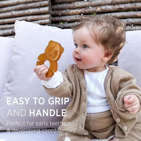 عضاضة للأطفال على شكل باندا من المطاط الطبيعي من هيفيا - لتهدئة التهاب اللثة وحكة اللثة، لعبة تسنين للأطفال - خالية من البيسفينول أ، خالية من السيليكون - لعمر 4 أشهر فما فوق، عبوة واحدة in Kuwait