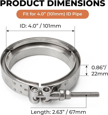 4 '' S400 S480 عادم V-Band-Band Hlamp Clamp Kit مع مخفض الفولاذ المقاوم للصدأ ، مناسب لـ S400SXE S475 S463 S467 SX-E SX T4 in Saudi Arabia