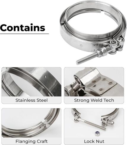 4 '' S400 S480 عادم V-Band-Band Hlamp Clamp Kit مع مخفض الفولاذ المقاوم للصدأ ، مناسب لـ S400SXE S475 S463 S467 SX-E SX T4 in Saudi Arabia