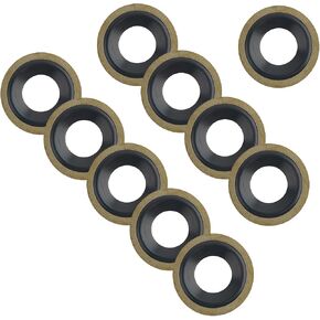 10pcs m14 حشية موسع تصريف الزيت ، سحق زيت المكسور المعدني المكونات OEM#097-828CD ، E0FZ-6734-A ، E3DZ-6734-A ، PANS PAN PLACKT المتوافقة مع Ford Lincoln Mercury (M14) in Kuwait