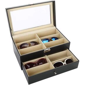 BAILAI Jewelry Box-Mens Wooden Watch Box Slots Jewelry Organizer Storage Case with Glass Top in Saudi Arabia