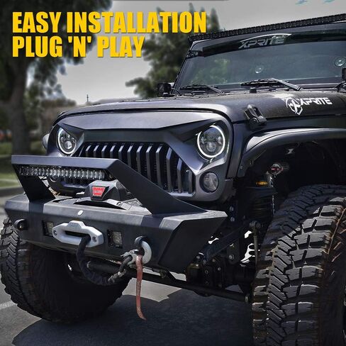 Xprite Amber LED Turn Signal Light w/Smoke Lens, Aluminum Front Blinker Lights Compatible with 2007-2018 Jeep Wrangler JK in Saudi Arabia