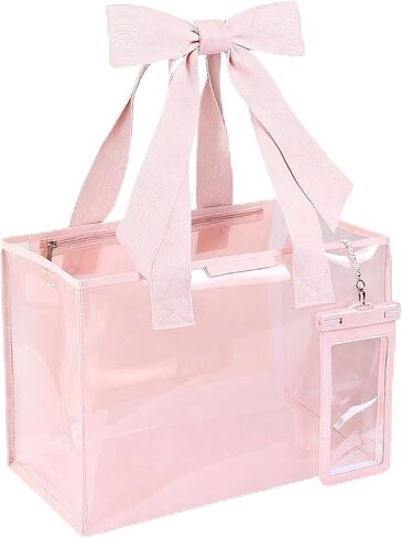 Pink Bow Tote bags for women,beach bags for women,pool bags for Girl,cute beach waterproof Tote bag in Saudi Arabia