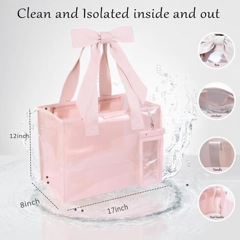 Pink Bow Tote bags for women,beach bags for women,pool bags for Girl,cute beach waterproof Tote bag in Saudi Arabia
