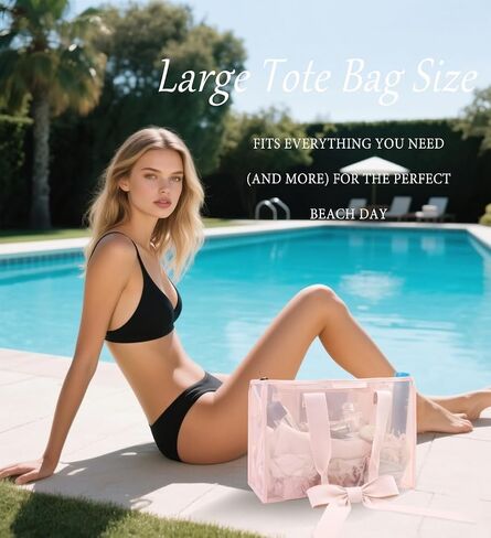 Pink Bow Tote bags for women,beach bags for women,pool bags for Girl,cute beach waterproof Tote bag in Saudi Arabia