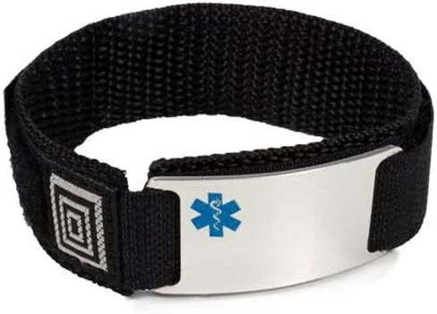 HEART TRANSPLANT Medical ID Alert Bracelet with BLACK Adjustable Wristband (Hooks and Loops). in Saudi Arabia