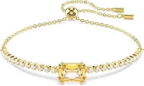 Swarovski Matrix Tennis bracelet, Mixed cuts, Caramel, Gold-tone plated in Saudi Arabia