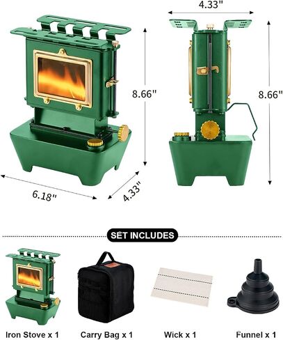 Camping Oil Lantern，Oil Lamp with Cooker Stove，Fuel Lamp for Outdoor，Portable Oil Lamp，Portable and Convenient for Heating and Cooking (Greeen) in Saudi Arabia