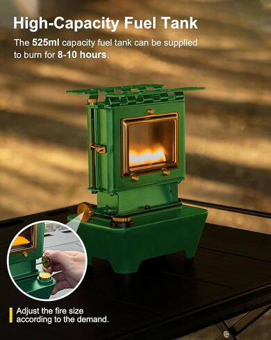 Camping Oil Lantern，Oil Lamp with Cooker Stove，Fuel Lamp for Outdoor，Portable Oil Lamp，Portable and Convenient for Heating and Cooking (Greeen) in Saudi Arabia