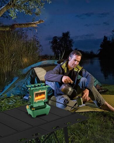 Camping Oil Lantern，Oil Lamp with Cooker Stove，Fuel Lamp for Outdoor，Portable Oil Lamp，Portable and Convenient for Heating and Cooking (Greeen) in Saudi Arabia