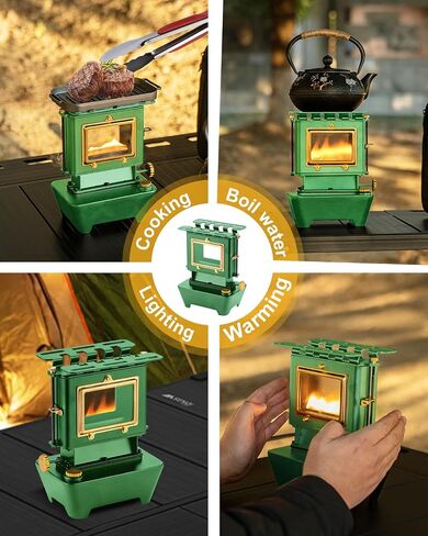 Camping Oil Lantern，Oil Lamp with Cooker Stove，Fuel Lamp for Outdoor，Portable Oil Lamp，Portable and Convenient for Heating and Cooking (Greeen) in Saudi Arabia