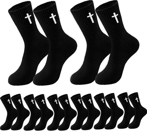 8 pair Christian cross socks prayer stockings suitable for husband, wife, family, birthday Christmas Easter gift in Kuwait