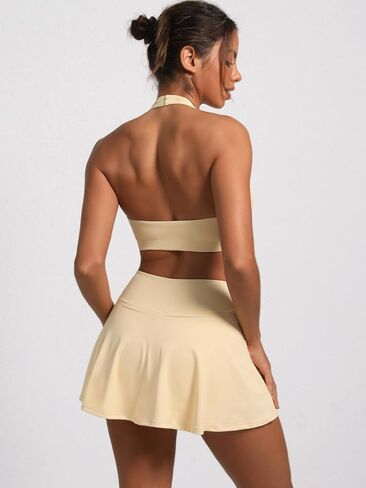 Two Piece Tennis Skirt Sets for Women 2 Piece Mini Skirt Set Pickleball Outfit Golf Skort Going Out Athletic Skirt in Saudi Arabia