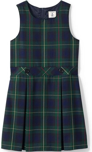 Lands' End Uniform Custom Jumper Top of Knee Plaid Hunter/Classic Navy Kids 5 in Saudi Arabia