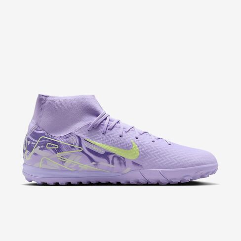 Nike United Mercurial Superfly 10 Academy TF High-Top Soccer Shoes (HF1602-500, Purple Agate/Barely Volt) in Saudi Arabia