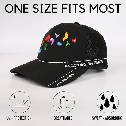 InnoBeta Rock Climbing Gifts for Men Women Trucker Hat Cap, Funny Adjustable Embroidered Trucker Hat for Rock Climbers in Birthday, Christmas in Saudi Arabia