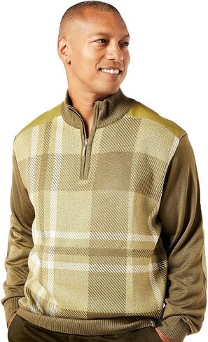 STACY ADAMS Men's Faux Leather Trimmed Dressy Sweater in Saudi Arabia