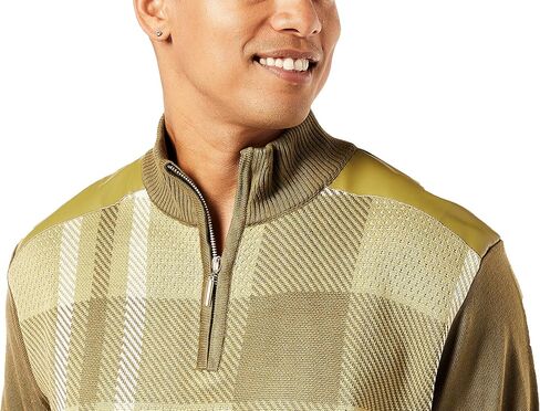 STACY ADAMS Men's Faux Leather Trimmed Dressy Sweater in Saudi Arabia