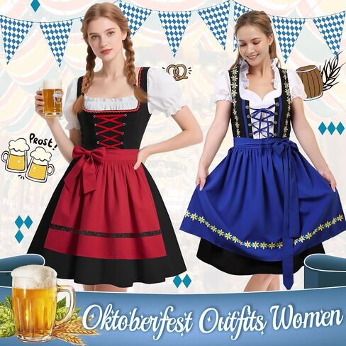 Oktoberfest Outfits Women Dirndl Dress German Bavarian Beer Dirndl Dress Costumes for Halloween Carnival in Saudi Arabia