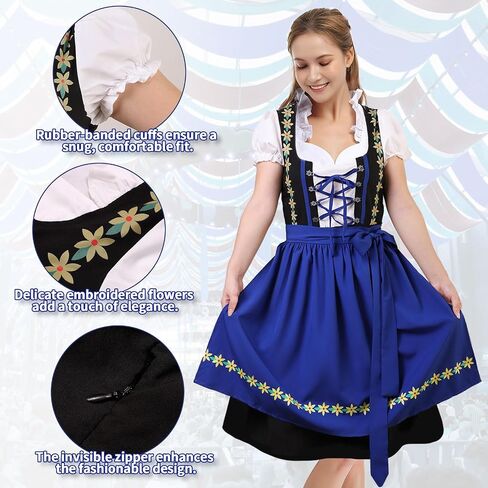 Oktoberfest Outfits Women Dirndl Dress German Bavarian Beer Dirndl Dress Costumes for Halloween Carnival in Saudi Arabia