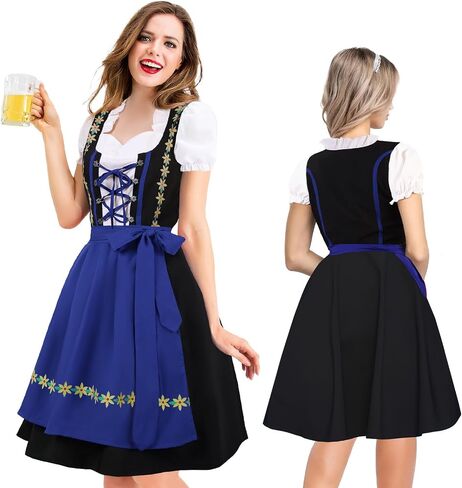 Oktoberfest Outfits Women Dirndl Dress German Bavarian Beer Dirndl Dress Costumes for Halloween Carnival in Saudi Arabia