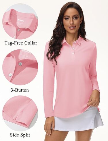 YUCOLEN Womens Polo Shirts Long Sleeve Casual Collared Button Down Cotton Tee Work Fall T Shirt Top in Saudi Arabia