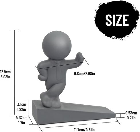 Decorative Gray Door Stopper, 2 Pack, Non-slip, Lightweight, Cute Design for Home and Office in Saudi Arabia