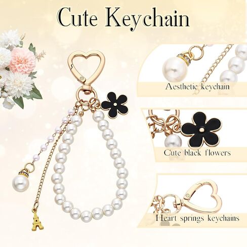 Sureio 5 PCS Bag Extender Chain Pearl Pres Chain Ribbon Bow Bow Keychain Ceychender Bag Base Scars Exclseory for Handbag in Kuwait