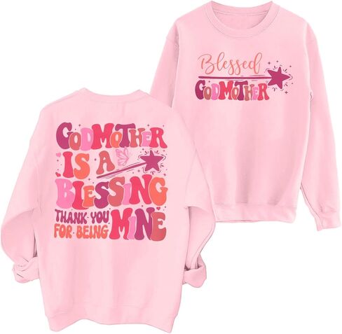 BANGELY In My Godmother Era Sweatshirt Women Funny Christian Sweater Godmother Proposal Gifts Casual Crewneck Long Sleeve Top in Kuwait